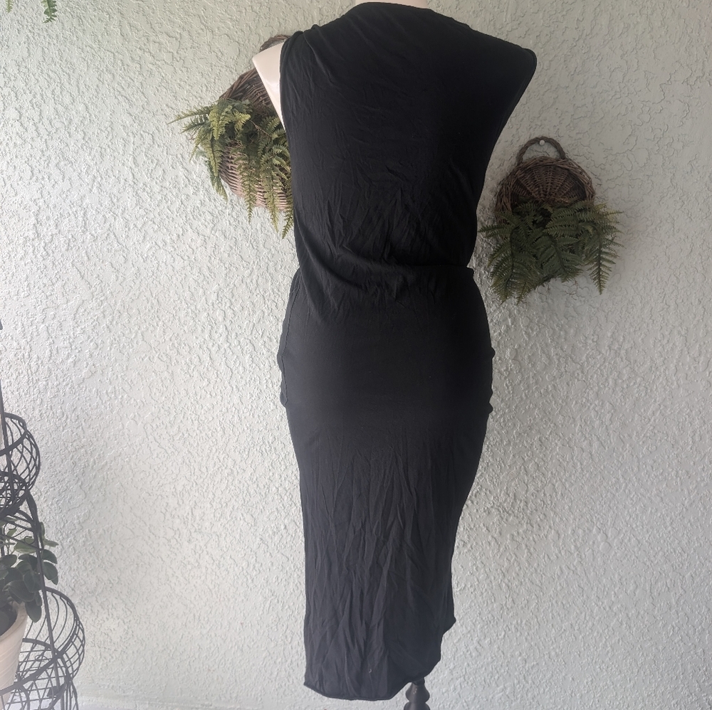 Allsaints Riviera Flora Gathered Dress -‎ Black Size M - Picture 8 of 8